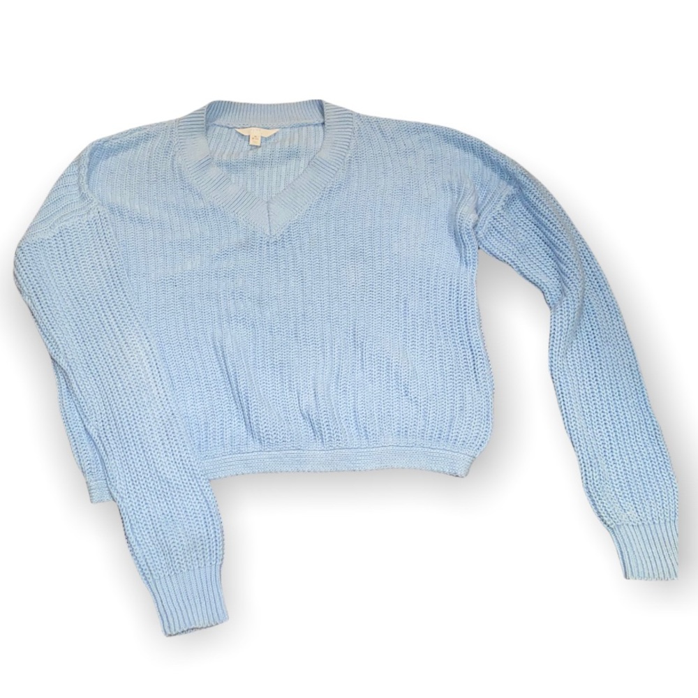 Blue v-neck sweater